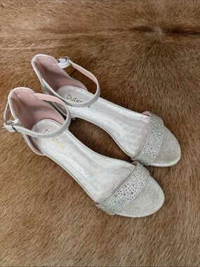 Sparkle Crystal Ankle-Strap Heels in Silver